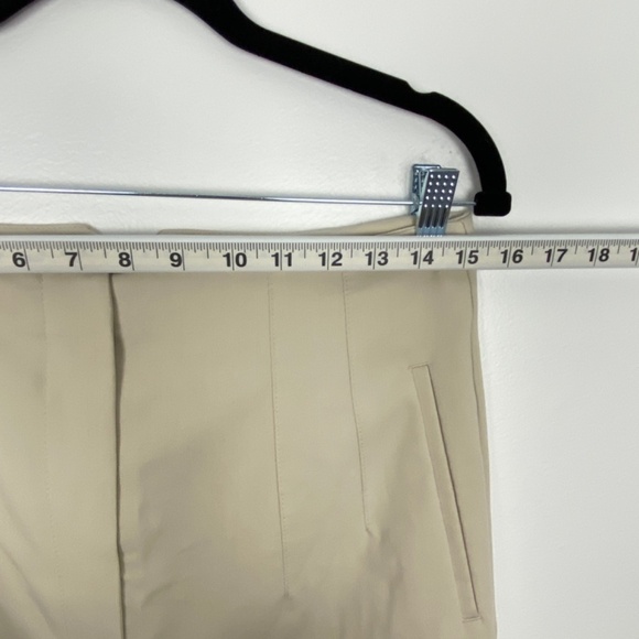 Zara Pants Womens Large Cream High Waisted Tapered Leg Trousers Seamed Darts - Picture 10 of 13